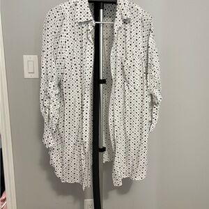 Mexx White and Black Polka Dot Blouse